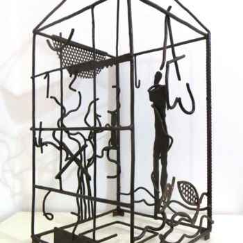 Skulptur mit dem Titel "CREAZIONE 1" von Morgese Giovanni, Original-Kunstwerk, Metalle