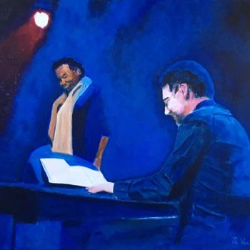 Painting titled "The pianist" by Philippe Van Bellinghen, Original Artwork, Oil