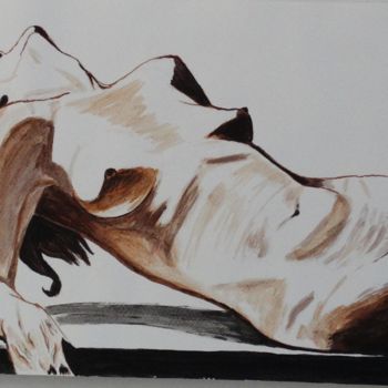 Pittura intitolato "etude-feminine 4" da Jean Philippe Dufau, Opera d'arte originale, Acrilico