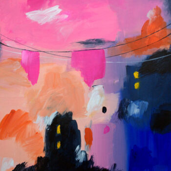 Peinture intitulée "Matin rose" par Kam Bendi, Œuvre d'art originale, Acrylique