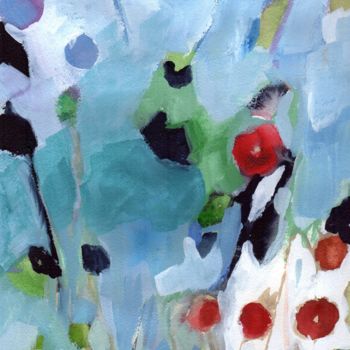 Ζωγραφική με τίτλο "Rose Hips at Christ…" από Janel Bragg, Αυθεντικά έργα τέχνης, Άλλος