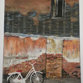 Painting titled "Vélo Perdu.jpg" by Any Staub, Original Artwork