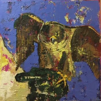Peinture intitulée "Le faucon Pèlerin" par Julie D'Aragon, Œuvre d'art originale, Huile