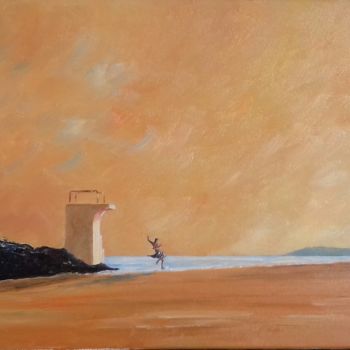 Ζωγραφική με τίτλο "joséphine à la plage" από Flachet, Αυθεντικά έργα τέχνης, Λάδι