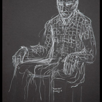 Drawing titled "Puzzle man" by Renaud Bourdon, Original Artwork, Chalk