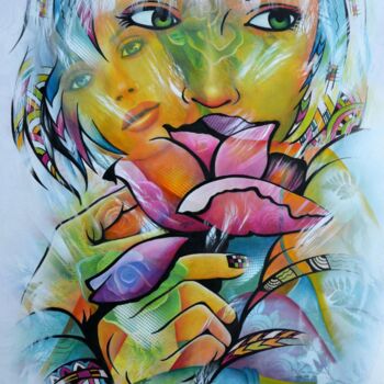 绘画 标题为“Rose” 由Jeannette Guichard-Bunel, 原创艺术品, 油