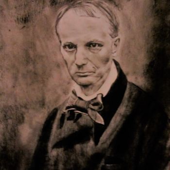 제목이 "Charles Baudelaire"인 그림 Patricia Neveux로, 원작, 숯