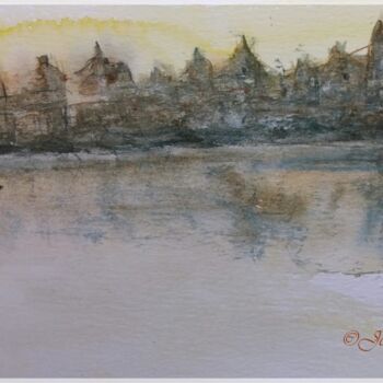 Malerei mit dem Titel "Inspiration Laguna" von Jean-Pierre Missistrano, Original-Kunstwerk, Aquarell