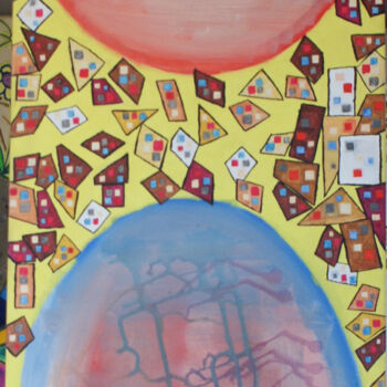 Peinture intitulée "La double création" par Gilles Fouque, Œuvre d'art originale, Acrylique