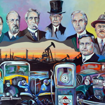 Painting titled "Car wash" by Rudolf Rox, Original Artwork, Acrylic