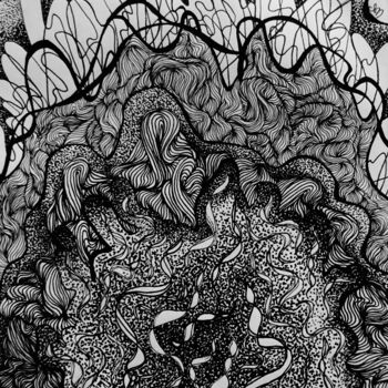 Malerei mit dem Titel "Abstract 4" von Elke Matthaeus, Original-Kunstwerk, Tinte