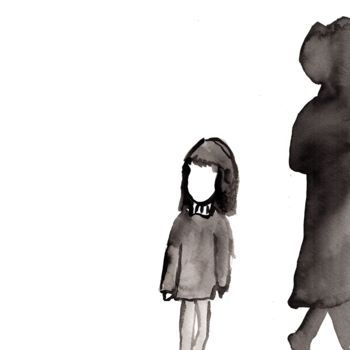 Painting titled "Monday Girl" by Janel Bragg, Original Artwork, Ink