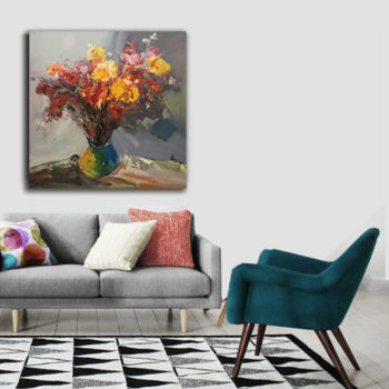 Painting titled "Textures I" by Super Tangerine, Original Artwork, Oil