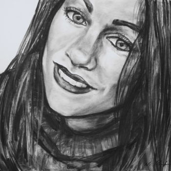 Dessin intitulée "Portrait d'une jeun…" par Nathalia Chipilova, Œuvre d'art originale, Fusain