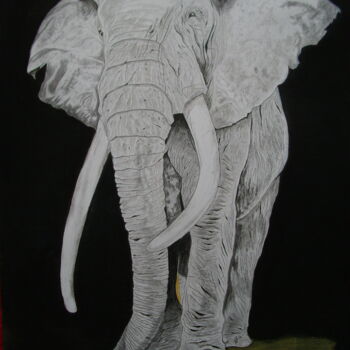 Drawing titled "Eléphant" by Franck Lepeuple, Original Artwork, Other