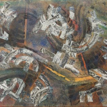 Collages intitulée "Entrelac." par Christiane Seguin, Œuvre d'art originale, Collages Monté sur Carton