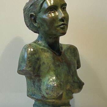 Sculpture titled "Zélie Bronze" by Denis Thebaudeau, Original Artwork, Metals