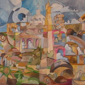 Peinture intitulée "Roma - la cupola, i…" par Alexander Luigi Di Meglio, Œuvre d'art originale
