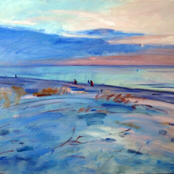Painting titled "Evening on the sea" by Vladimirs Ilibajevs, Original Artwork, Oil
