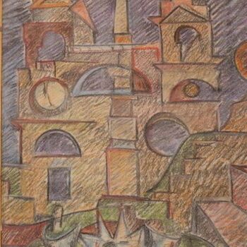 Peinture intitulée "Roma, frammenti , t…" par Alexander Luigi Di Meglio, Œuvre d'art originale