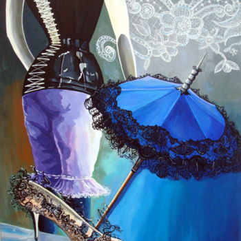 Painting titled "l'Ombrelle" by Nathalie Lemire, Original Artwork, Acrylic