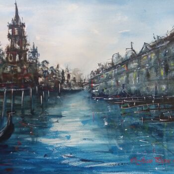 Malerei mit dem Titel "Un petit air véniti…" von Jean-Pierre Missistrano, Original-Kunstwerk, Aquarell