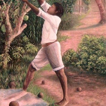 Peinture intitulée "Le jeune homme et l…" par Charles Corbin, Œuvre d'art originale, Huile Monté sur Châssis en bois