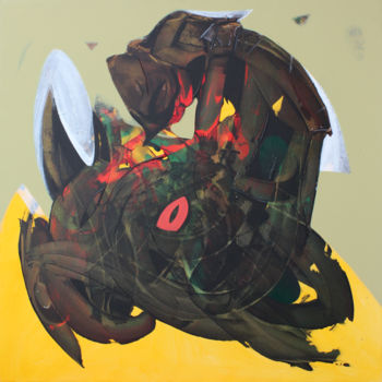 Schilderij getiteld "Bucephalus" door Pribi, Origineel Kunstwerk, Acryl