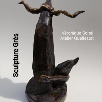 Sculpture intitulée "supplication" par Véronique Soitel, Œuvre d'art originale, Terre cuite