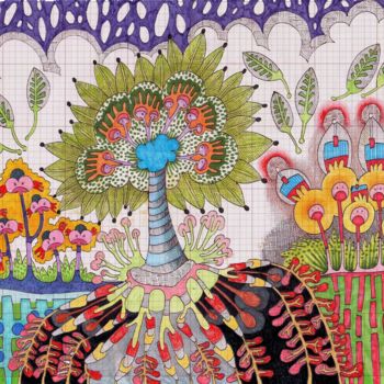 Σχέδιο με τίτλο "2016 02 12 Jardin 2…" από Delphine Mabed, Αυθεντικά έργα τέχνης