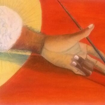 Painting titled "La main divine n°1" by Charles Corbin, Original Artwork