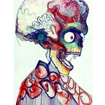 "Mars Attacks" başlıklı Resim Silvia Ruiz-Poveda tarafından, Orijinal sanat, Kalem