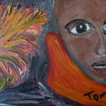 Painting titled "feu d'artifice" by Tomy, Original Artwork, Oil