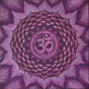 Pittura intitolato "Crown Chakra Painti…" da Olesea Arts, Opera d'arte originale, Acrilico
