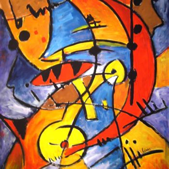 Malerei mit dem Titel "Peixes" von César Azevedo, Original-Kunstwerk, Acryl Auf Keilrahmen aus Holz montiert