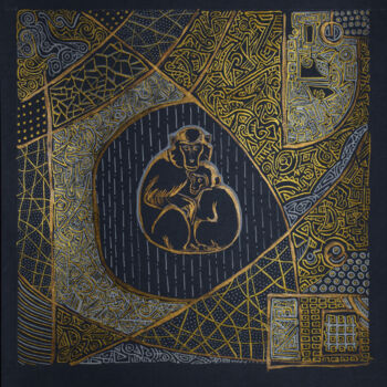 Malerei mit dem Titel "Motherhood" von Fefa Koroleva, Original-Kunstwerk, Acryl