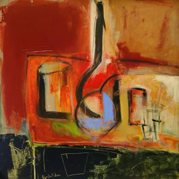 Schilderij getiteld "Pots et carafe.jpg" door Hervé Marchelidon, Origineel Kunstwerk, Acryl