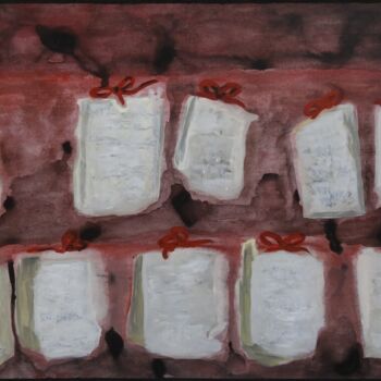 Painting titled "Voeux" by Marie-Paule Demarquez, Original Artwork, Acrylic