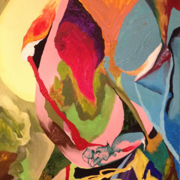 Painting titled "Triptych Part 2 cen…" by Rowdy, Original Artwork, Acrylic