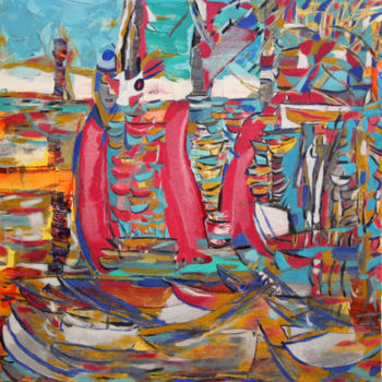 Painting titled "New World 2" by Jacinte, Original Artwork, Acrylic