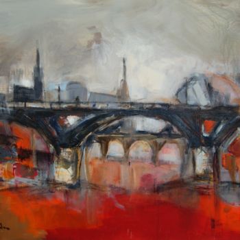 Pintura titulada "Pont des Arts 2.jpg" por Hervé Marchelidon, Obra de arte original, Acrílico Montado en Panel de madera