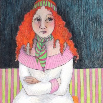 图画 标题为“l'attente.jpg” 由Delphine Mabed, 原创艺术品