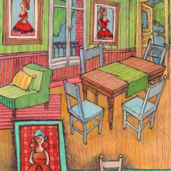 Drawing titled "Ici, moi j' ai peur…" by Delphine Mabed, Original Artwork