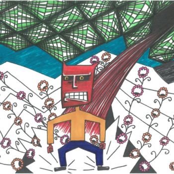 Drawing titled "o-ne-opet-oh-not-ag…" by Kost Koža Oldboneart Contemporary Art St, Original Artwork