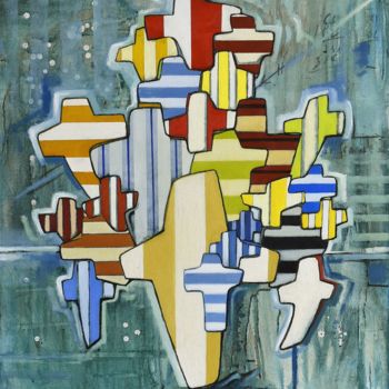 Painting titled "sans titre" by Pascal Buffard, Original Artwork, Oil