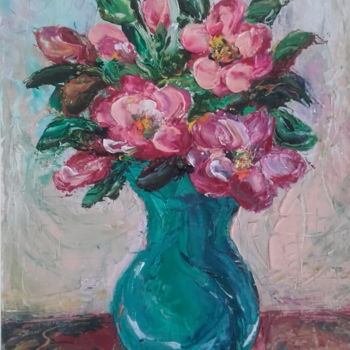 Картина под названием "Flower motif - Oil,…" - Marija Sviličić, Подлинное произведение искусства, Масло