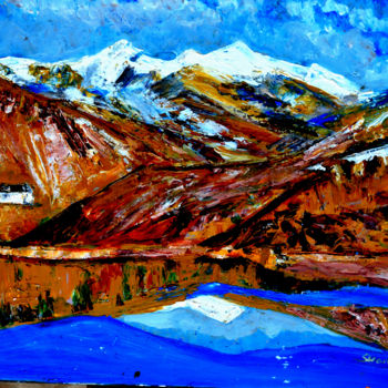 Peinture intitulée "MANASAROVAR LAKE-14" par Anandswaroop Manchiraju, Œuvre d'art originale, Acrylique