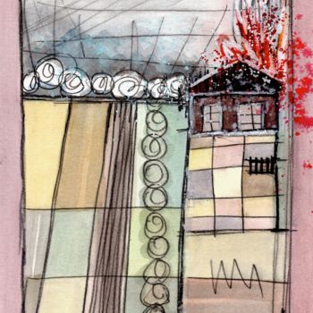 「explosion.jpeg」というタイトルの絵画 Delphine Mabedによって, オリジナルのアートワーク, 水彩画