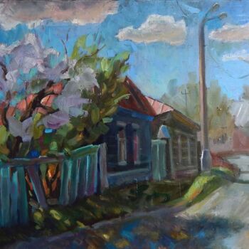 Pittura intitolato "Коломна весной. Под…" da Nina Silaeva, Opera d'arte originale, Olio