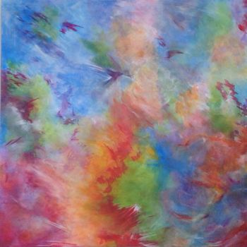 Painting titled "Colour Run" by Angie Chapman, Original Artwork, Acrylic Mounted on Wood Panel